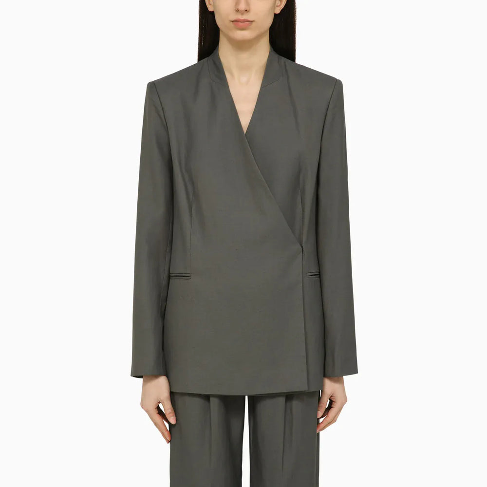 LouLou De Saison - Sandyato single-breasted grey viscose blazer Brand Coats & Jackets M