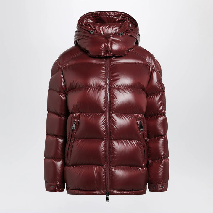 Moncler - Dark red Maire down jacket in nylon laqué Brand Coats &amp; Jackets 1