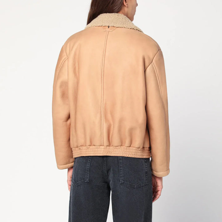 Salvatore Santoro - Nude leather bomber jacket Brand Coats &amp; Jackets 42  IT