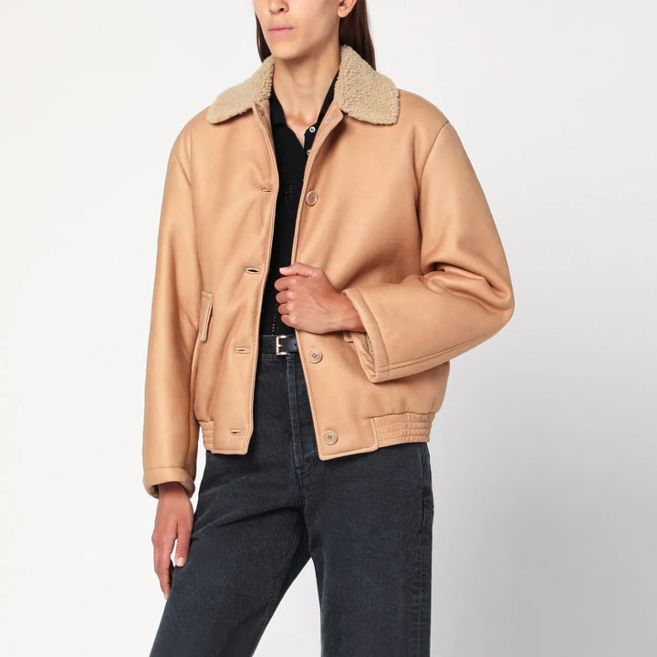 Salvatore Santoro - Nude leather bomber jacket Brand Coats &amp; Jackets 42  IT