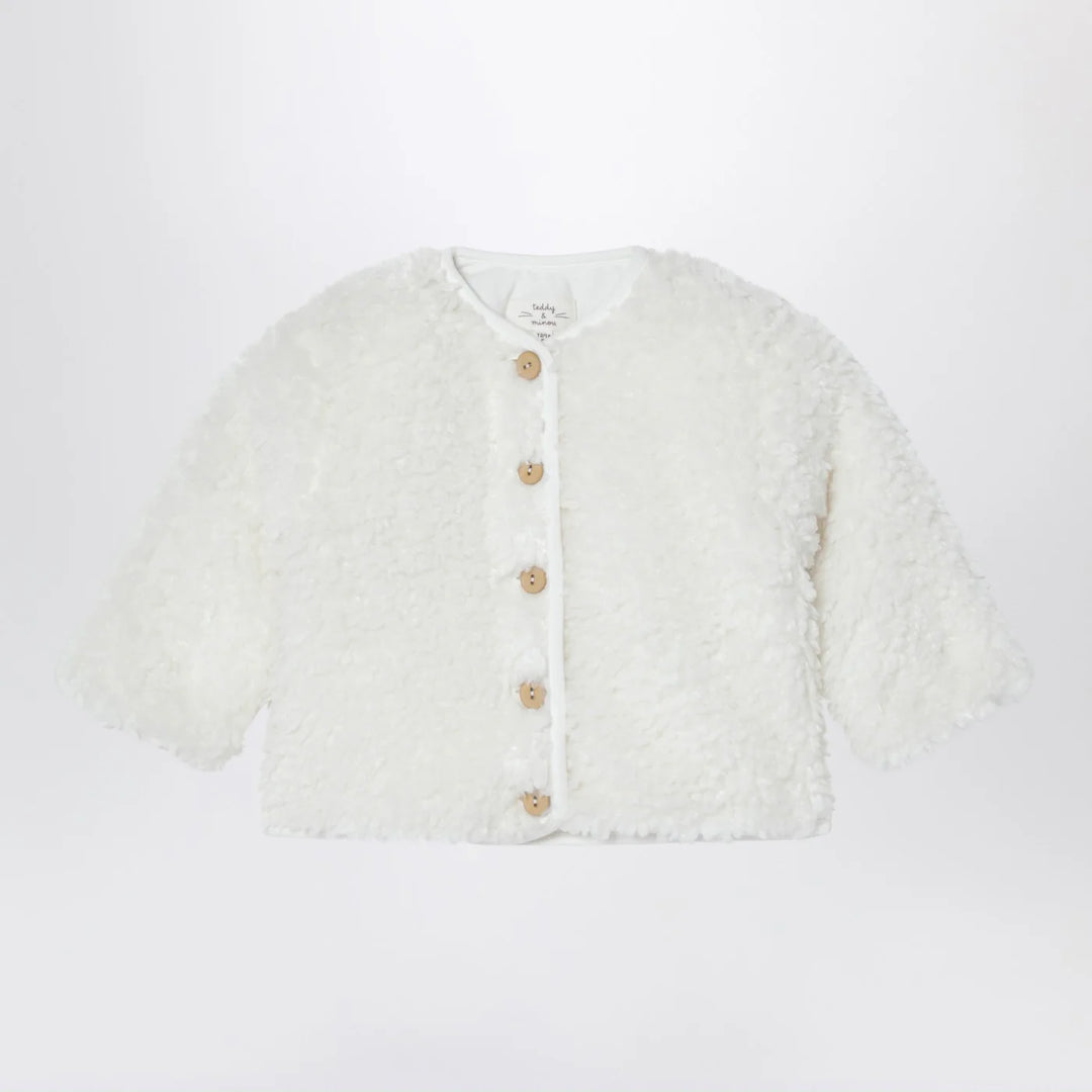 Teddy &amp; Minou - Milk-white shearling-effect jacket Brand Coats &amp; Jackets 12/18M