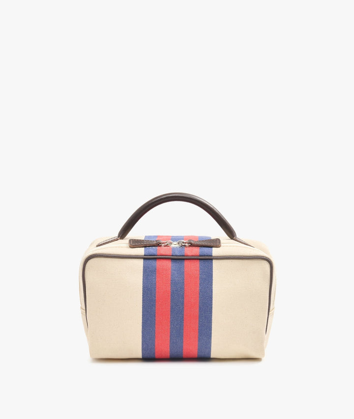My Style Bags Cosmetic &amp; Toiletry Bags My Style Bags Berkeley Rugby Toiletry Travel Bag Cream Red/Blue Stripes For Men Brand