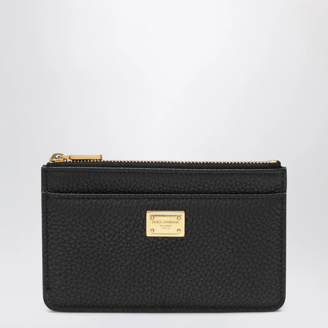 Dolce&Gabbana - Black Dauphine Calf Leather Card Holder Brand U
