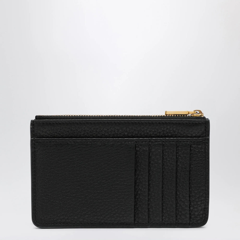 Dolce&Gabbana - Black Dauphine Calf Leather Card Holder Brand U