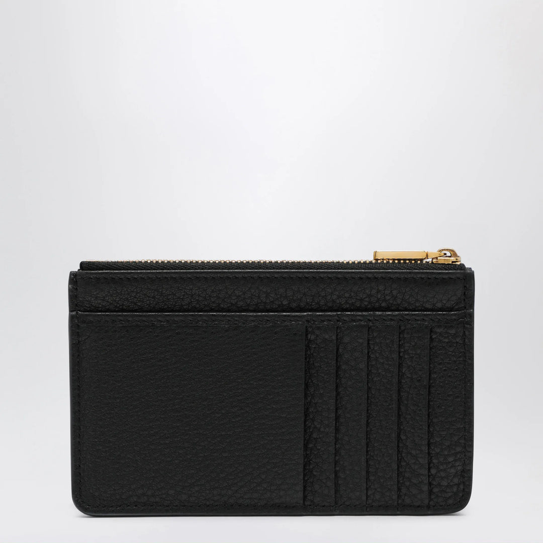 Dolce&amp;Gabbana - Black Dauphine Calf Leather Card Holder Brand U