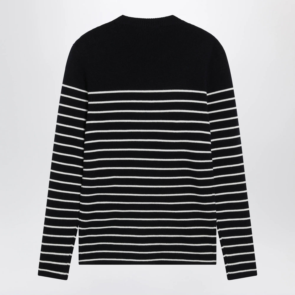 Dolce&Gabbana - Blue/White Striped Wool Sweater with Buttons Brand