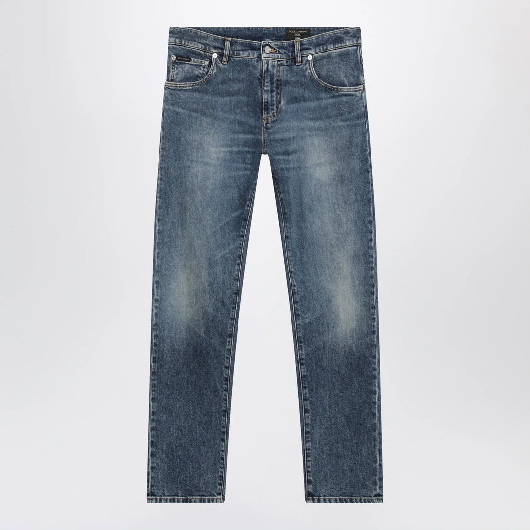 Dolce&Gabbana - Slim-Fit Blue Washed Denim Jeans Brand 46 IT