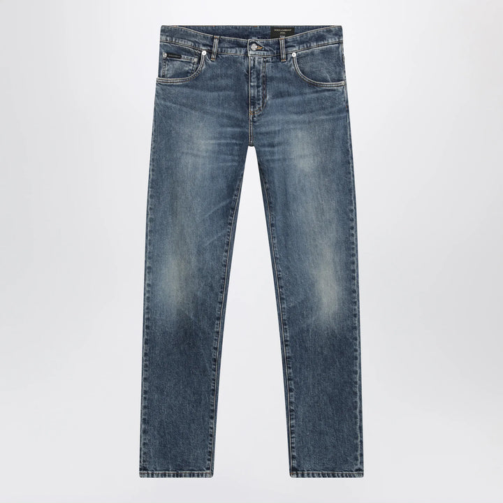 Dolce&amp;Gabbana - Slim-Fit Blue Washed Denim Jeans Brand 46 IT
