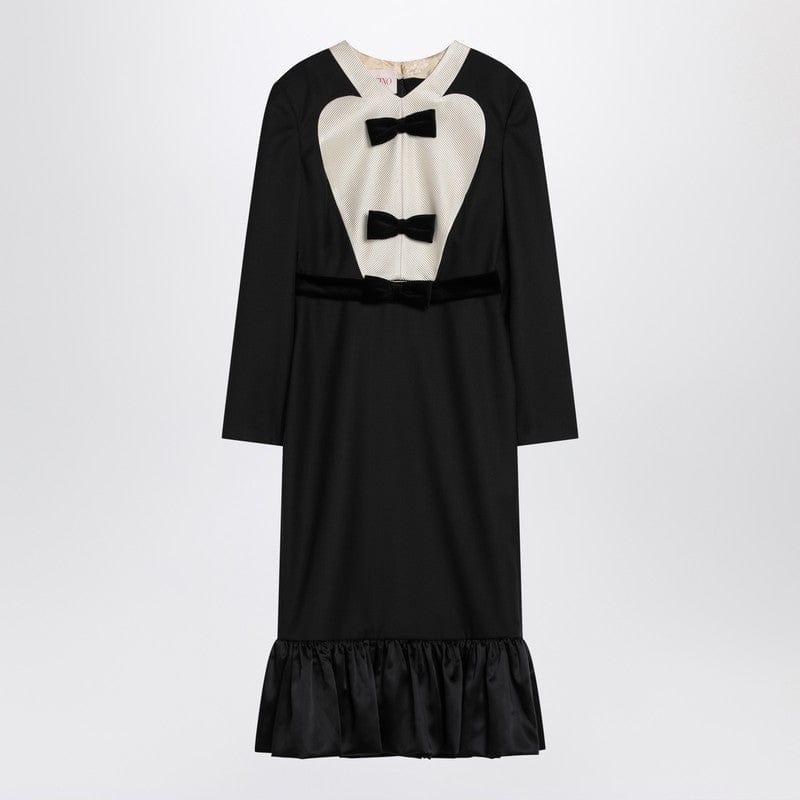Valentino Dresses 42 Valentino Black Midi Wool Dress with Bows Valentino Black Midi Wool Dress with Bows Brand