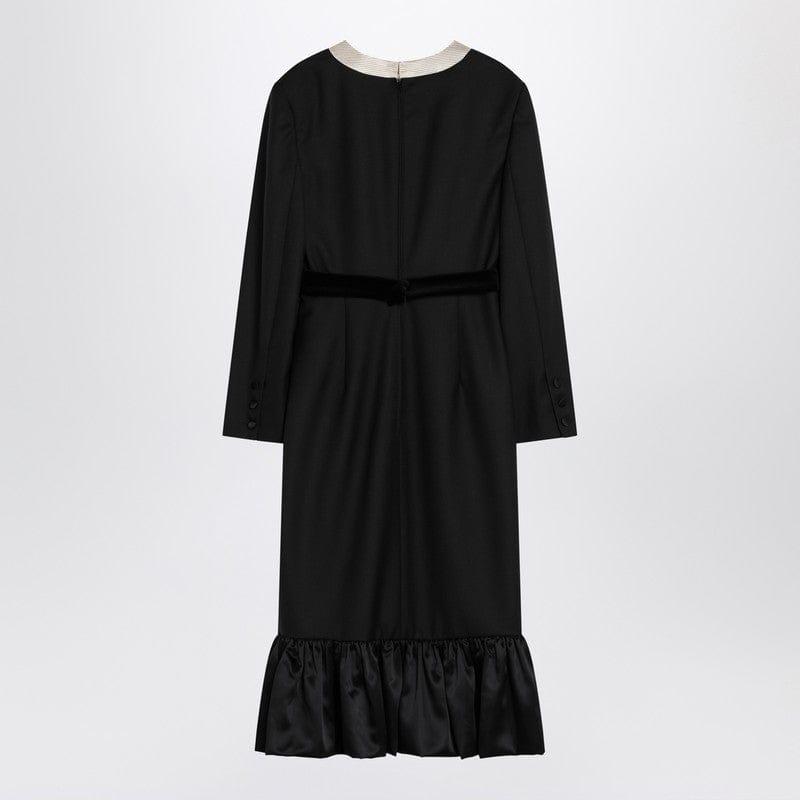 Valentino Dresses 42 Valentino Black Midi Wool Dress with Bows Valentino Black Midi Wool Dress with Bows Brand