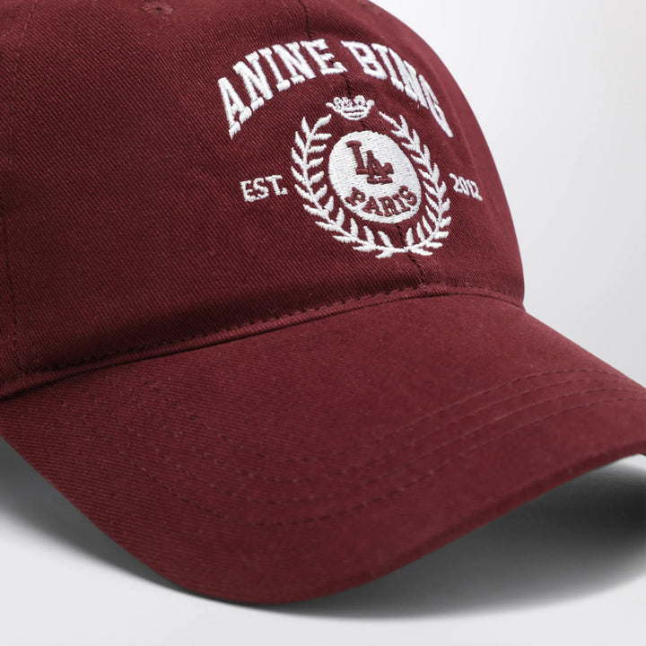 ANINE BING - Burgundy baseball cap with embroidered logo Brand Hats U