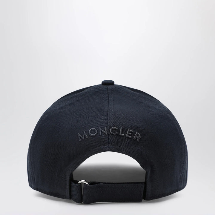 Moncler - Baseball cap with front patch in cotton blue Brand Hats U