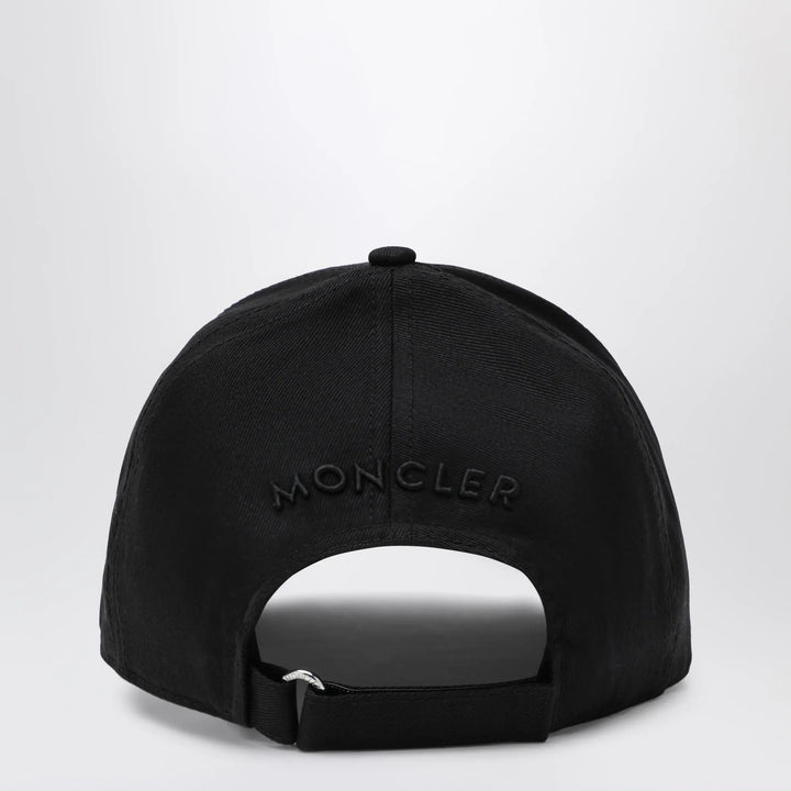 Moncler - Black cotton baseball cap with patch Brand Hats U