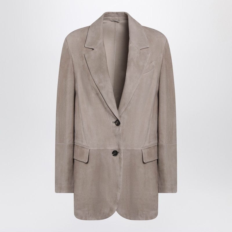 Coats & Jackets Brunello Cucinelli - Light brown suede single-breasted blazer - 40 IT Brand