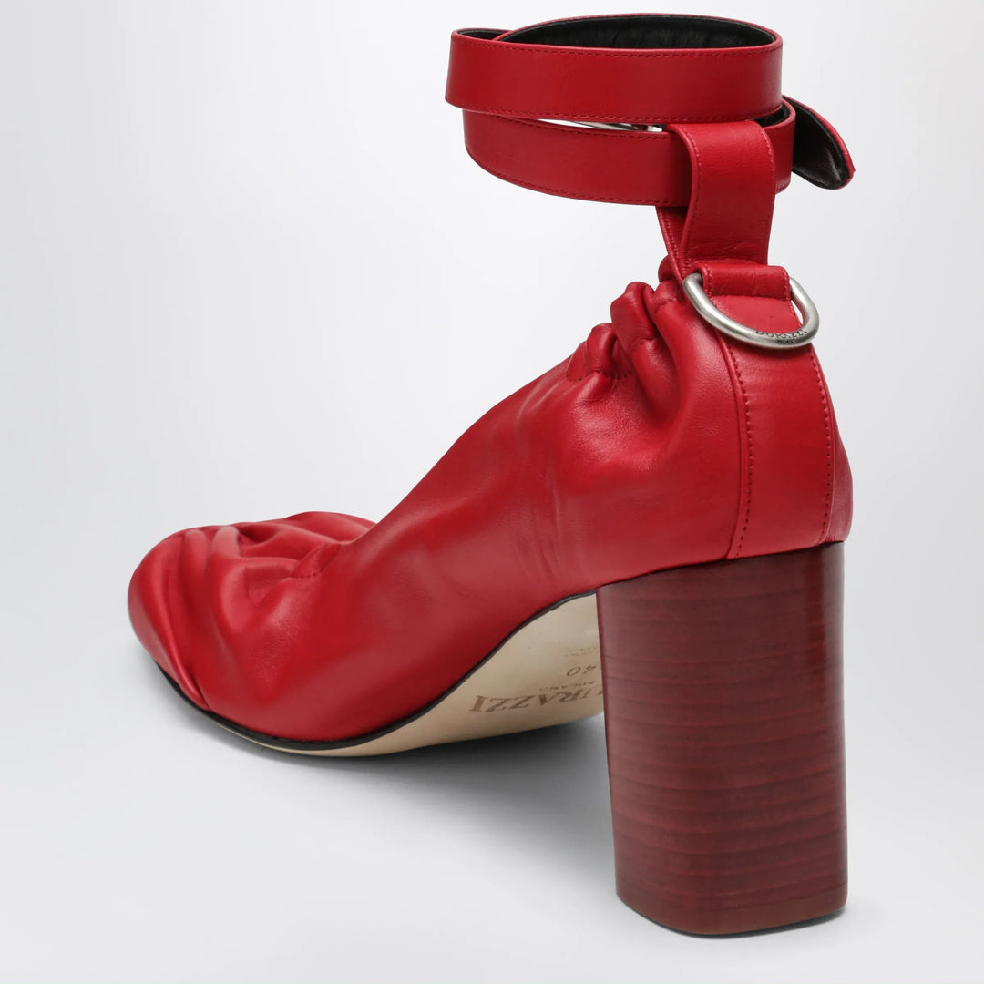 Durazzi Milano - Red décolleté with D-Ring logo Brand Jewelry