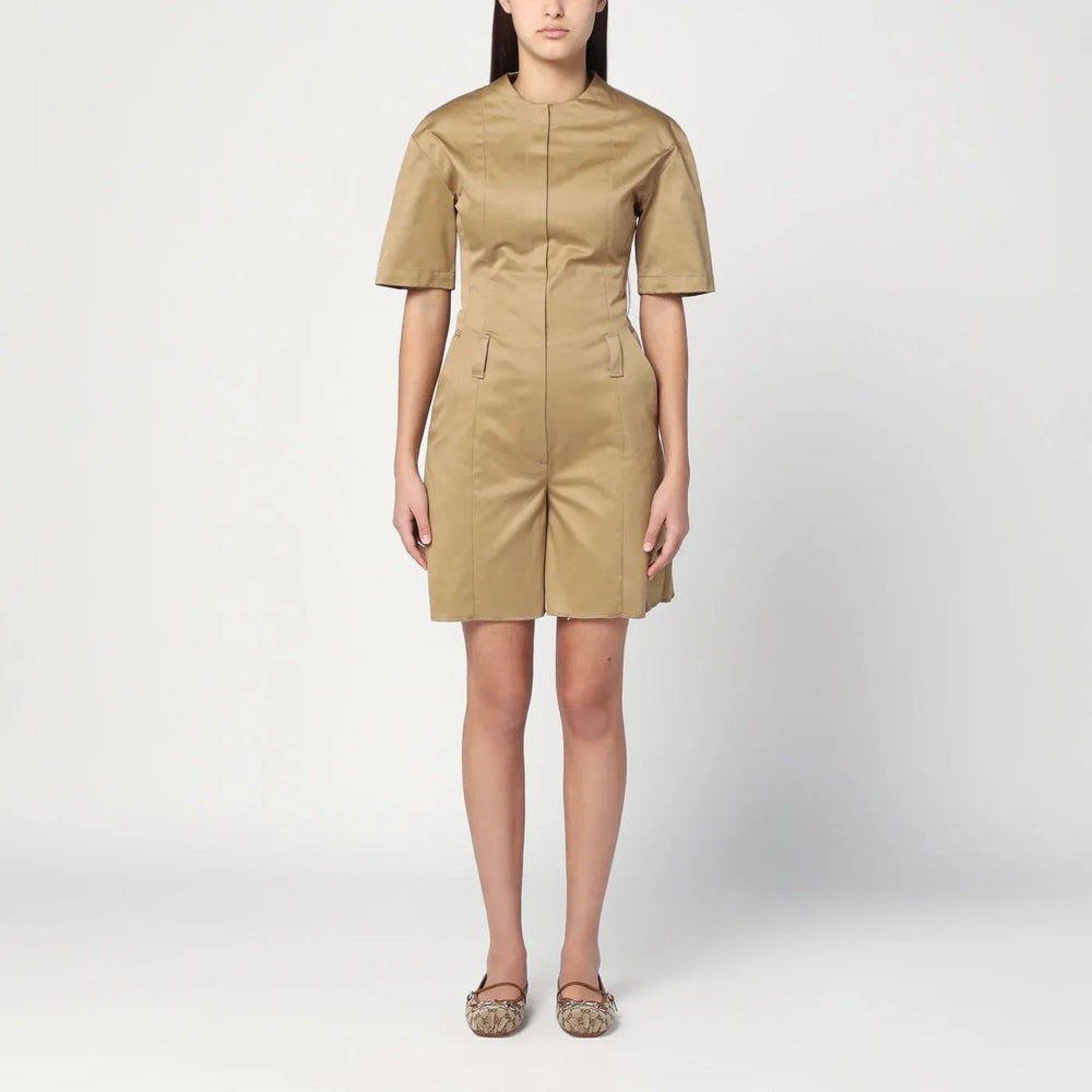 TheLatest - Camel-coloured short jumpsuit in cotton Brand Jumpsuits & Rompers 40  IT