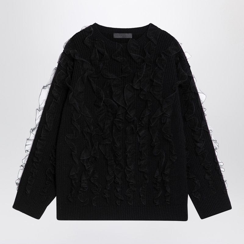 Valentino Knitwear S Valentino Black jumper with ruffles Valentino Black jumper with ruffles Brand