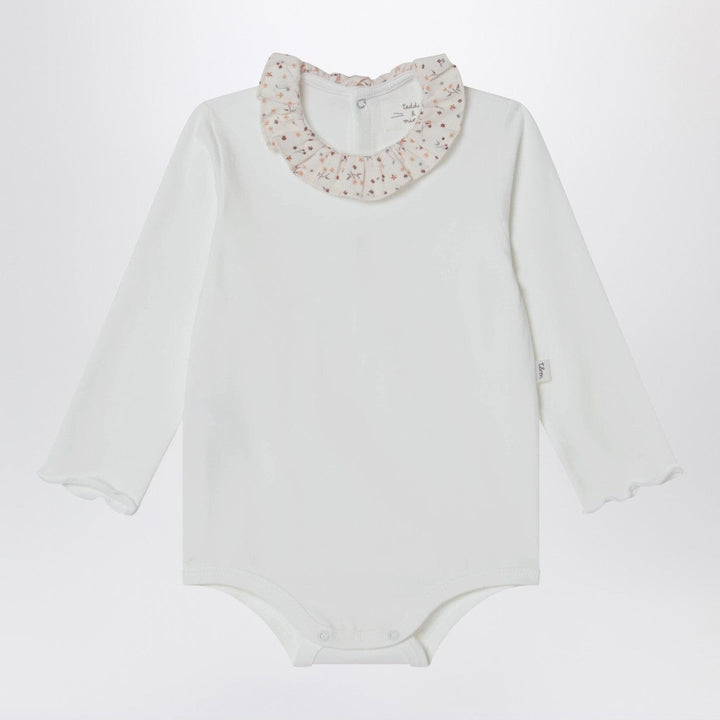 Leotards &amp; Unitards Teddy &amp; Minou - White bodysuit with neckline and floral print Brand