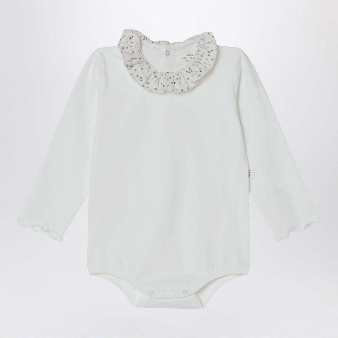 Leotards & Unitards Teddy & Minou - White bodysuit with neckline and floral print Brand