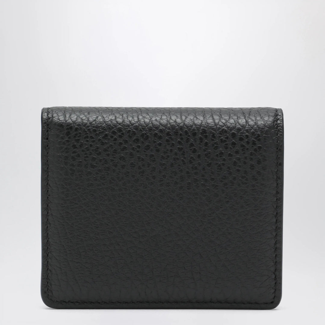 Maison Margiela - Four Stitches compact grained leather card holder in black Brand U