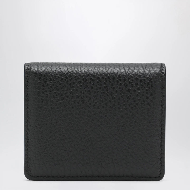 Maison Margiela - Four Stitches compact grained leather card holder in black Brand U