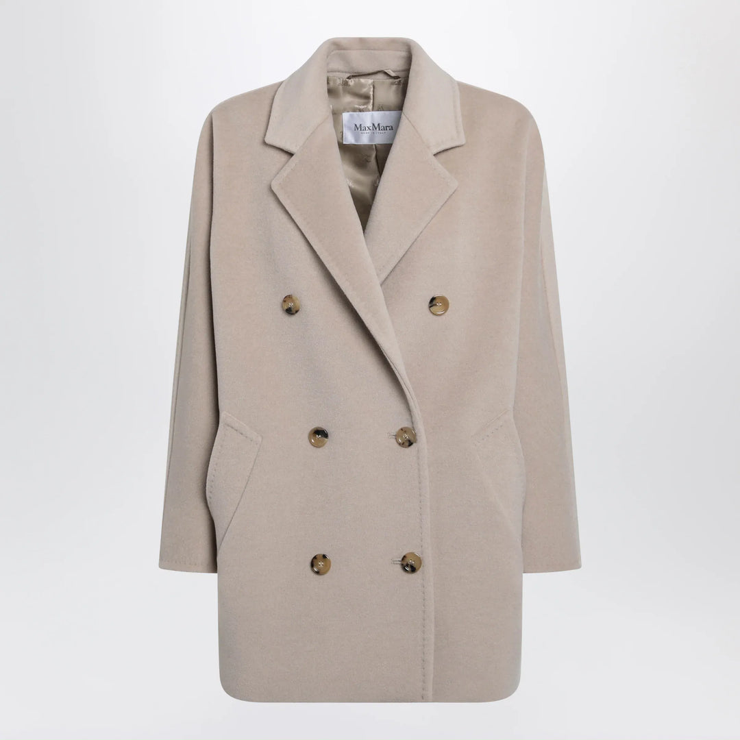 Max Mara - Short 101801 Icon Coat in light beige Brand 38  IT
