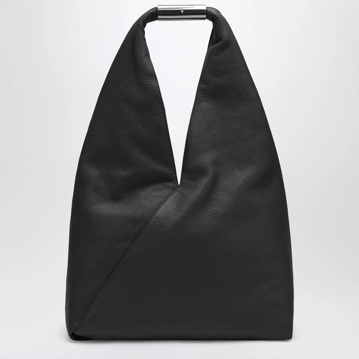 MM6 Maison Margiela - Large Japanese Bag with jewel handle in black leather Brand U