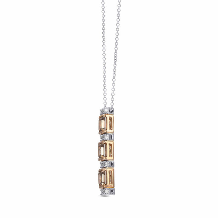 LEIBISH 2.11ct Fancy Brown Emerald-Cut Diamond Drop Pendant Brand Necklace