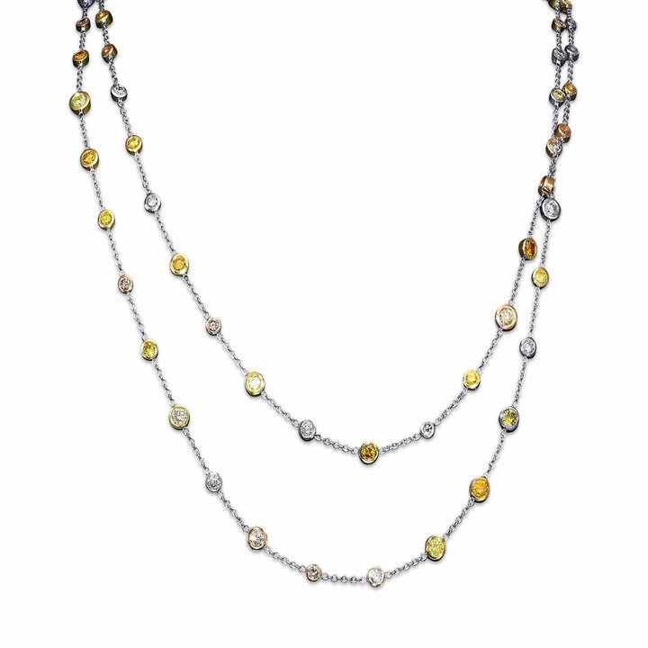 LEIBISH 8.61ct Mixed-Colour Brilliant Diamond Necklace Brand Necklace