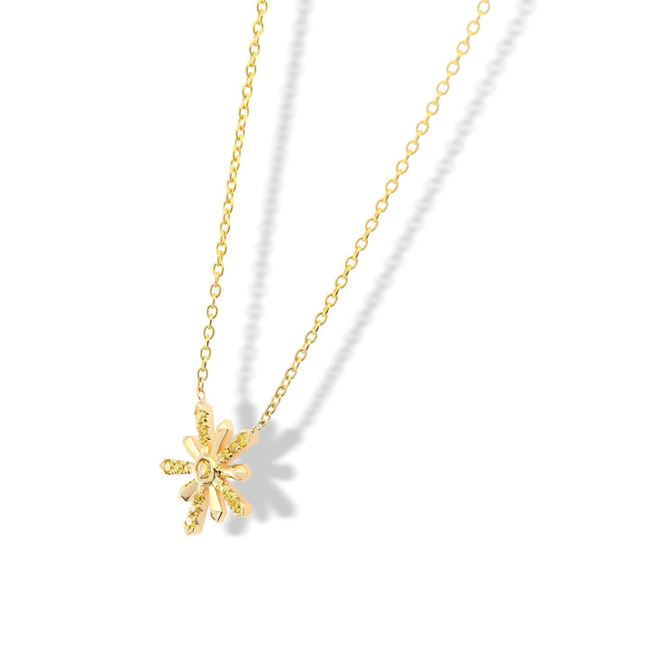 LEIBISH Fancy Vivid Yellow Diamond Pavé Star Pendant Brand Necklace