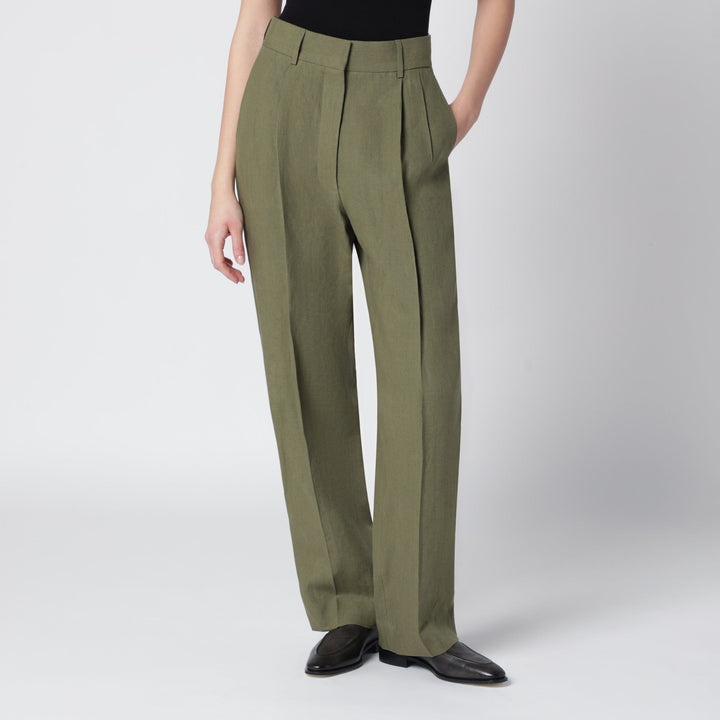 Pants Blazé Milano - Fox green trousers in linen Brand