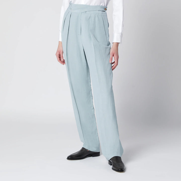 Blazé Milano - Tomo light blue trousers in silk and linen Brand Pants 0