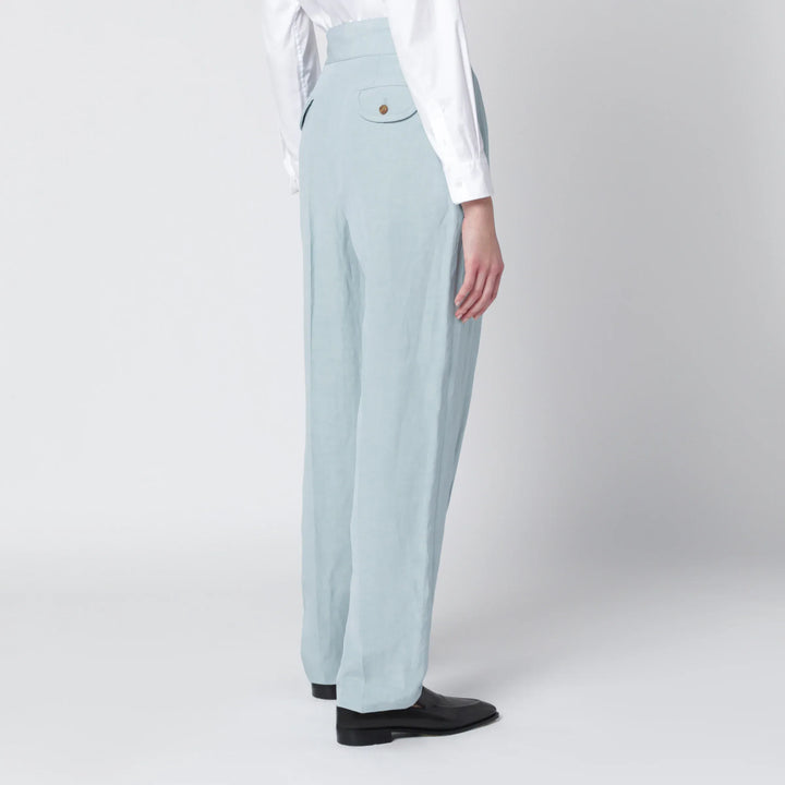Blazé Milano - Tomo light blue trousers in silk and linen Brand Pants