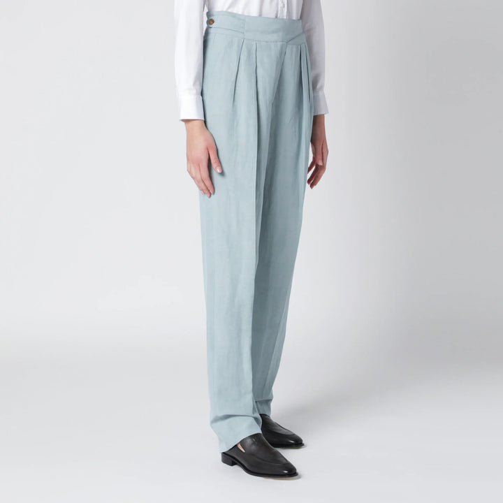 Blazé Milano - Tomo light blue trousers in silk and linen Brand Pants