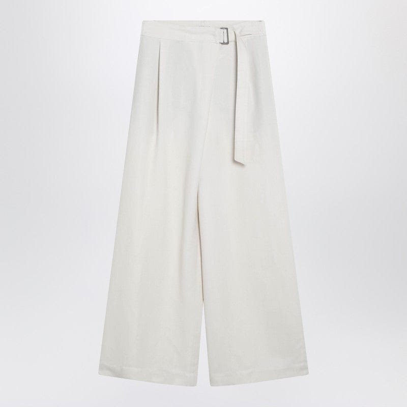 Pants Brunello Cucinelli - Ecru sartorial wrap trousers - 40 IT Brand