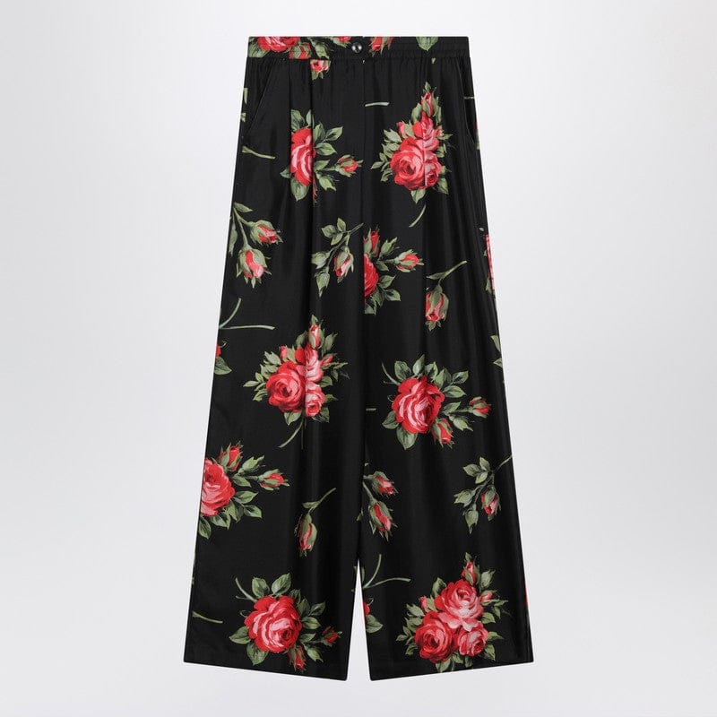 Pants Dolce&Gabbana - Wide twill trousers with rose bouquet print - 38 IT Brand