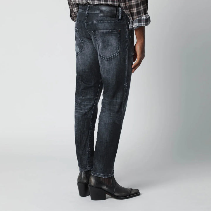 Dsquared2 - Slim black washed jeans with distressed details Brand Pants