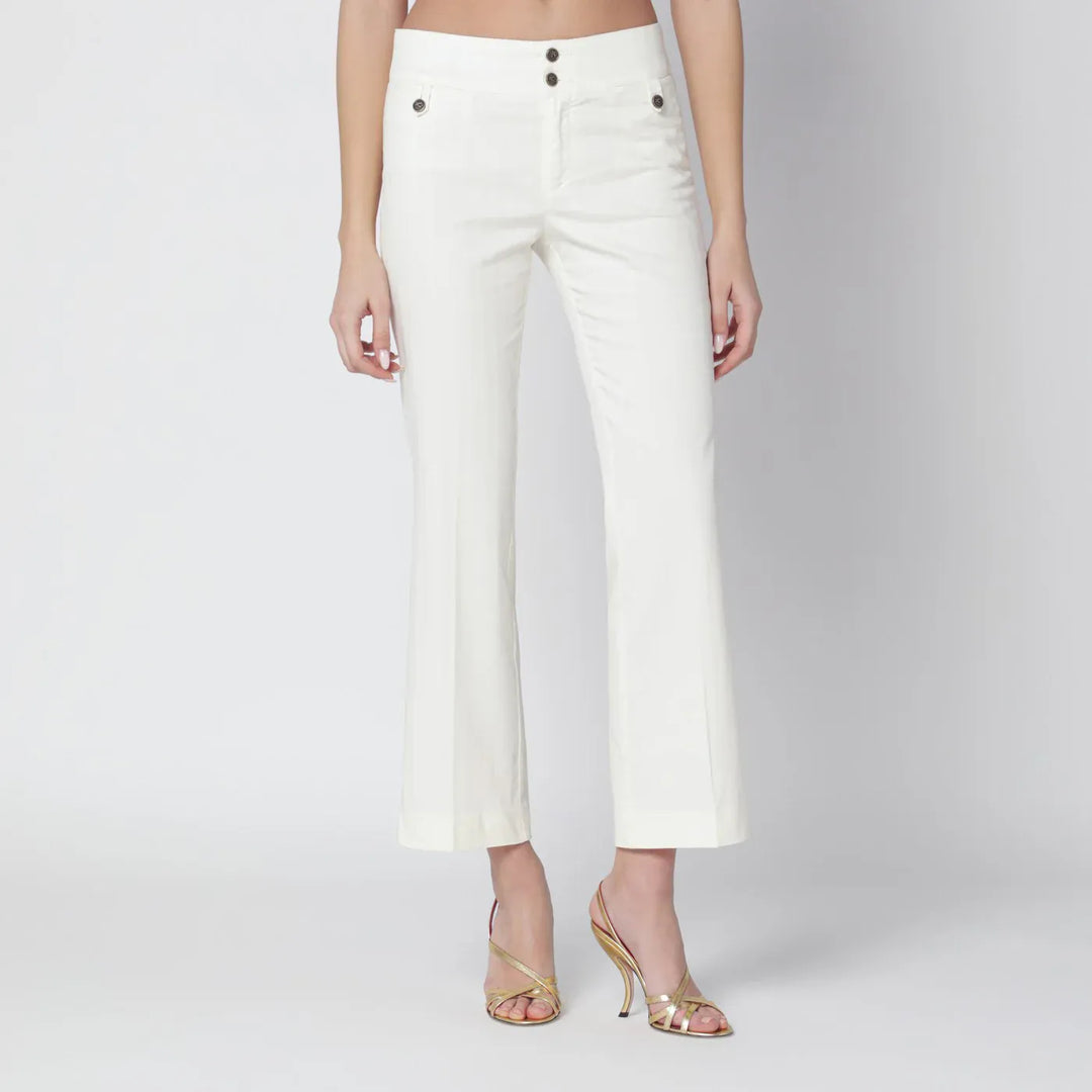 ETRO - White cotton trousers Brand Pants 38  IT