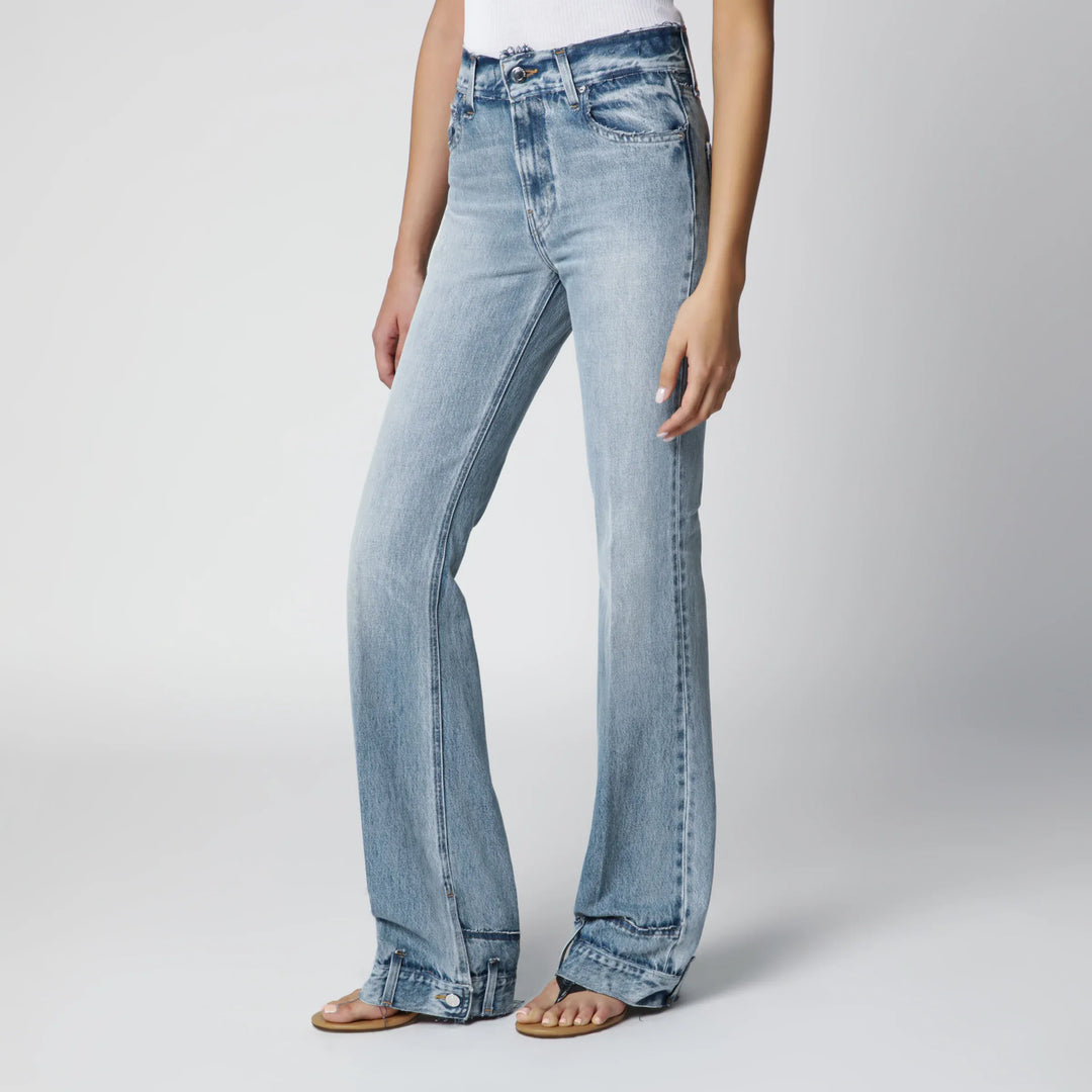 HAIKURE - Flora high-waisted flared jeans in light blue denim Brand Pants