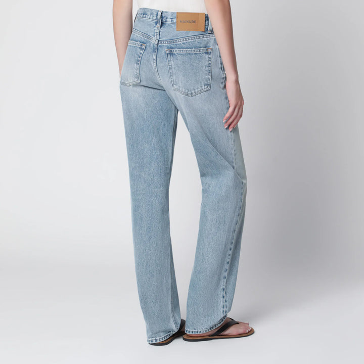 HAIKURE - Lisa straight-leg jeans in cotton denim, light blue Brand Pants