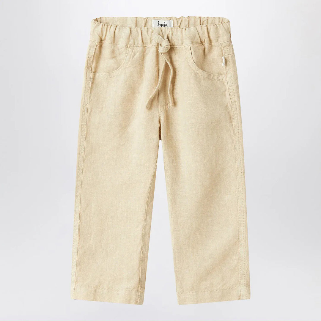 Il Gufo - Beige linen trousers Brand Pants 3A