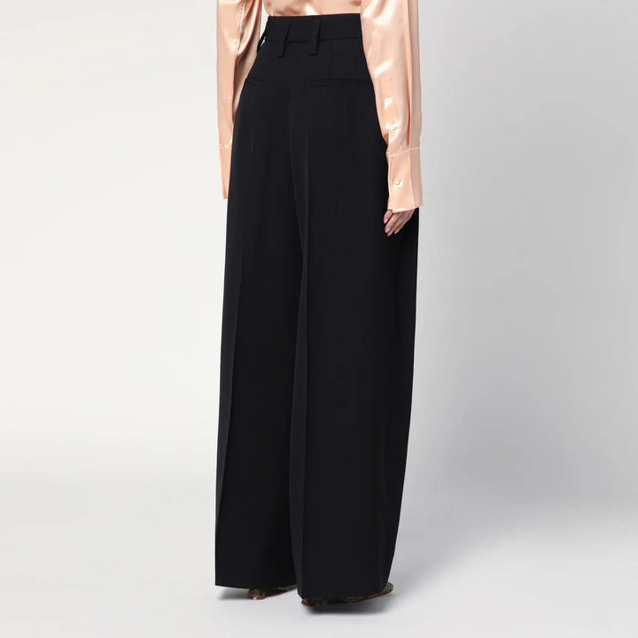 Jil Sander - Wide black pants in silk blend Brand Pants