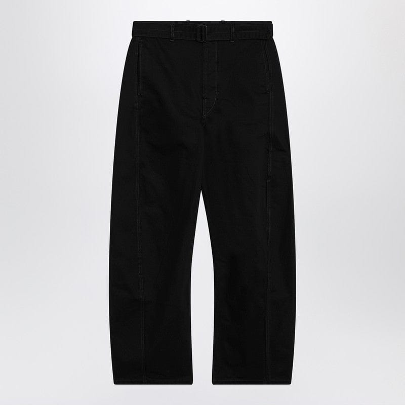 Pants LEMAIRE - Black cotton trousers with belt - S Brand