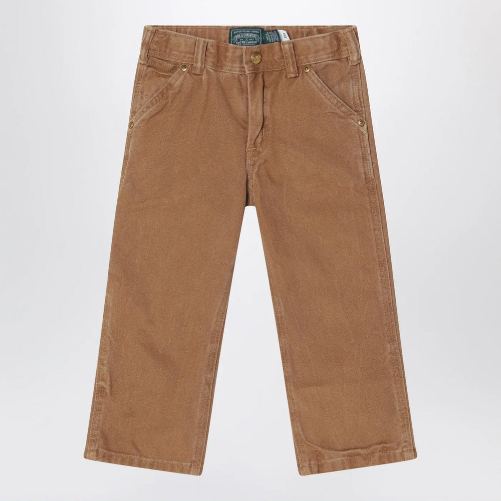 Polo Ralph Lauren - Brown vintage-effect cotton trousers Brand Pants 12