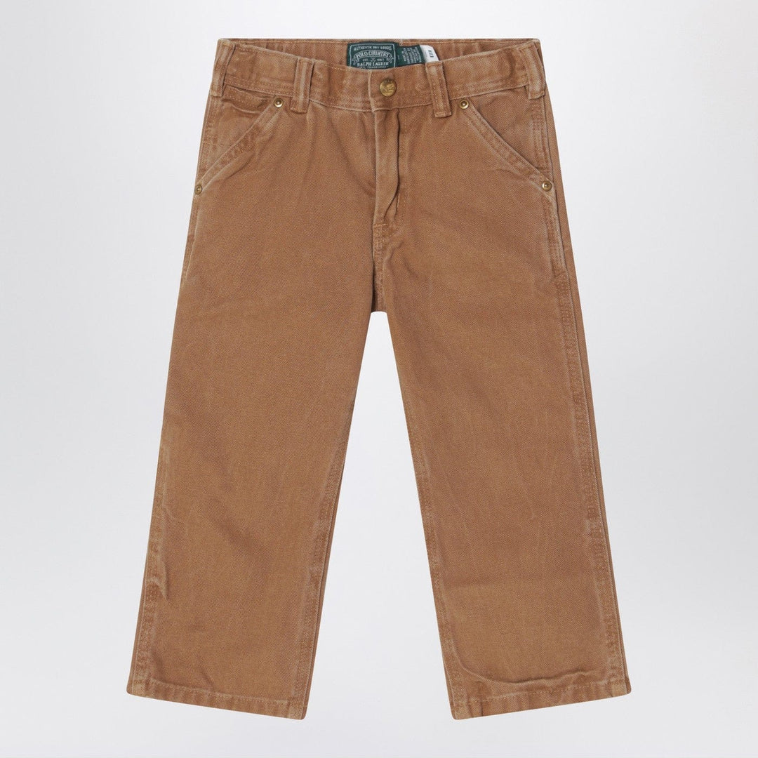 Pants Polo Ralph Lauren - Brown vintage-effect cotton trousers Brand