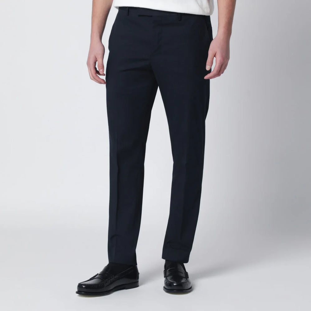 PT Torino - Blue slim-fit cotton-blend trousers Brand Pants 48 IT