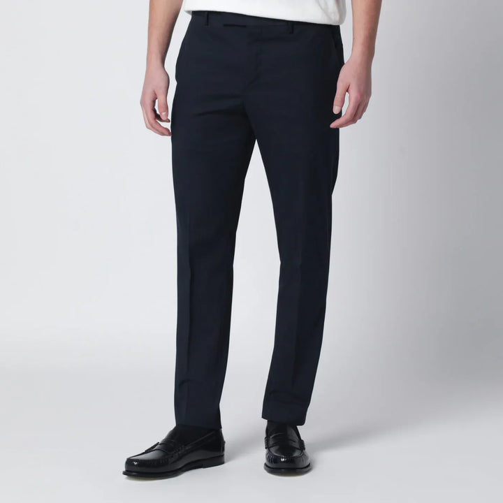 PT Torino - Blue slim-fit cotton-blend trousers Brand Pants 48 IT