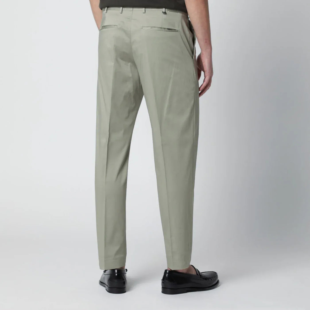 PT Torino - Sage green cotton-blend trousers Brand Pants