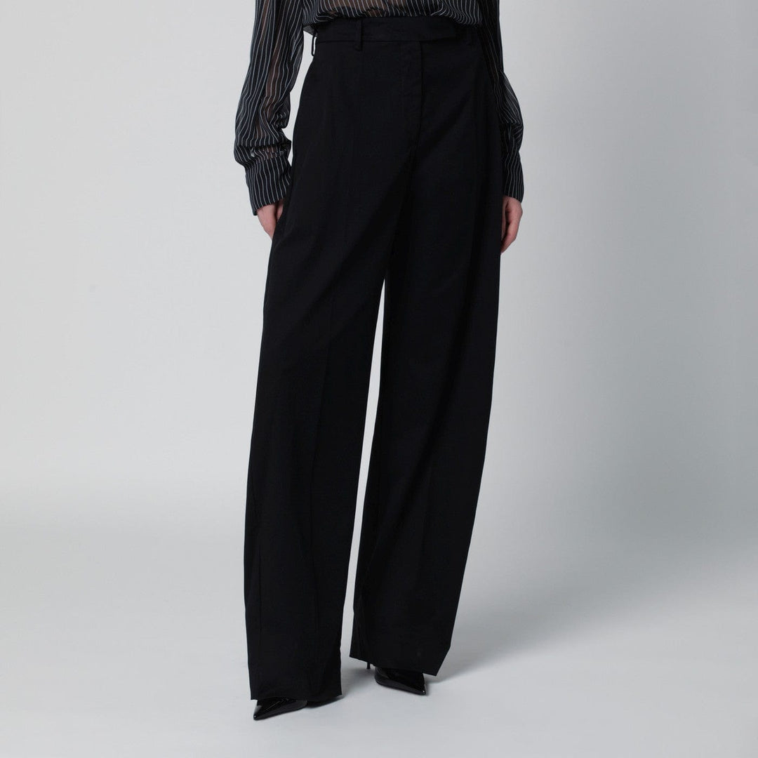 Pants TheLatest - Black cotton palazzo trousers Brand