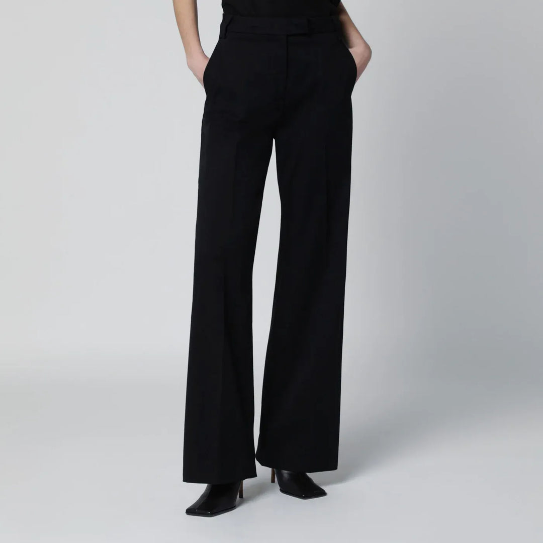 TheLatest - Black cotton palazzo trousers Brand Pants 38  IT